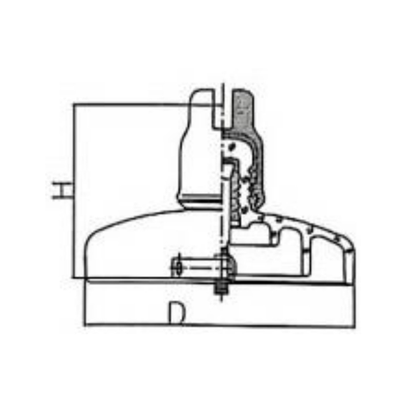 Isoladores de vidro para suspens&atilde;o de disco com fenda